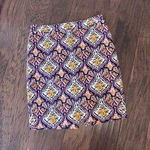 J Crew Patterned Pencil Skirt
